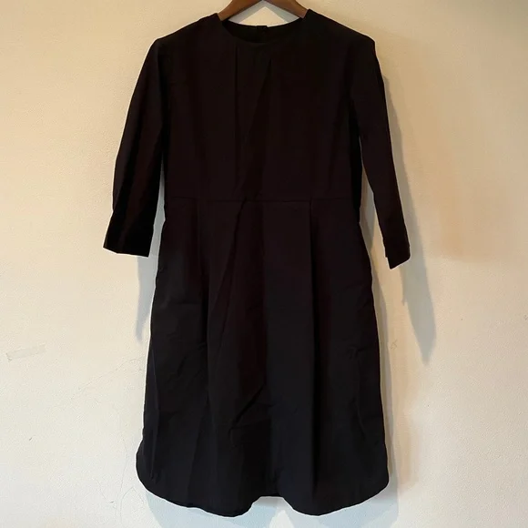 Muji Dresses Muji Black Lagenlook Long Line Rounded Hem Cotton